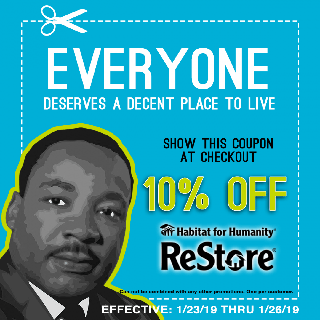 10 off ReStore when you present this coupon! Habitat for Humanity of