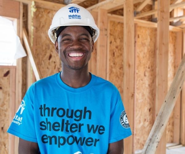 Construction Volunteer Smiling